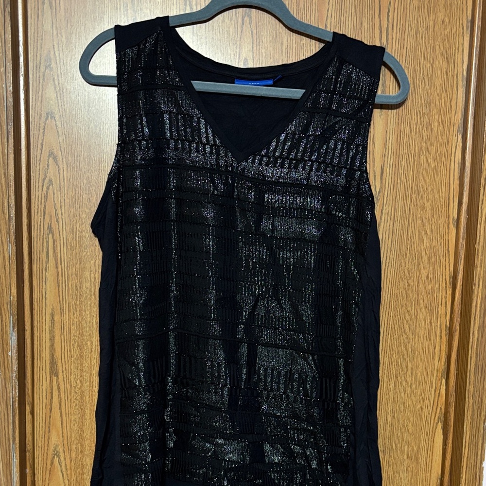 NWT Apt. 9 Black Shimmer Tank Top